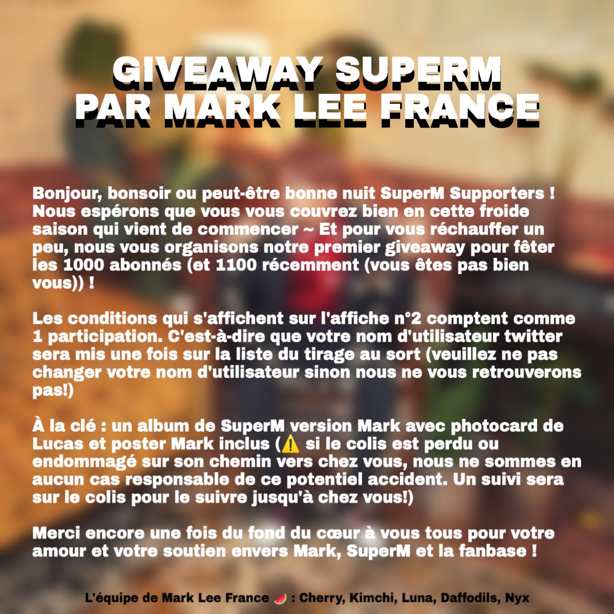 marklee_france's tweet photo. 🎁🎄 | 211219

Et bam joyeux Noël en avance ✨ ! Et oui, pour vous remercier d'être aussi nombreux à nous suivre et nous soutenir, nous vous proposons notre premier giveaway ! Bonne chance à vous tous ❤️

Envie de multiplier ta chance par 6 ? ⬇️
https://t.co/BKlvyAPCJV https://t.co/NllC7GWYfo