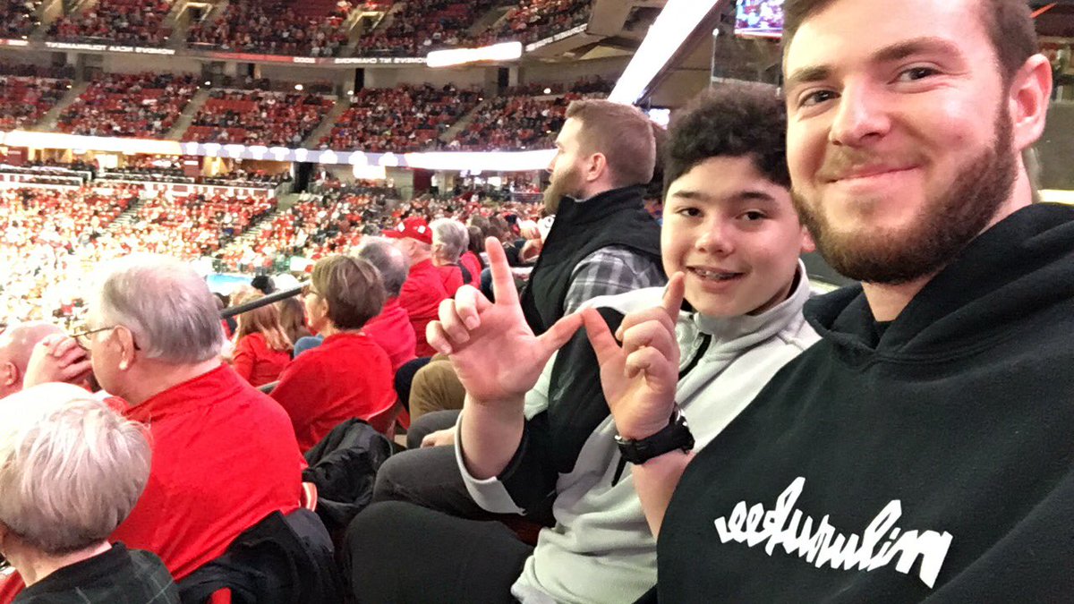 MaxMeves's tweet photo. Badger game with the cousin! #gobucky  #MILWvsWIS https://t.co/NrESkPJ0TR