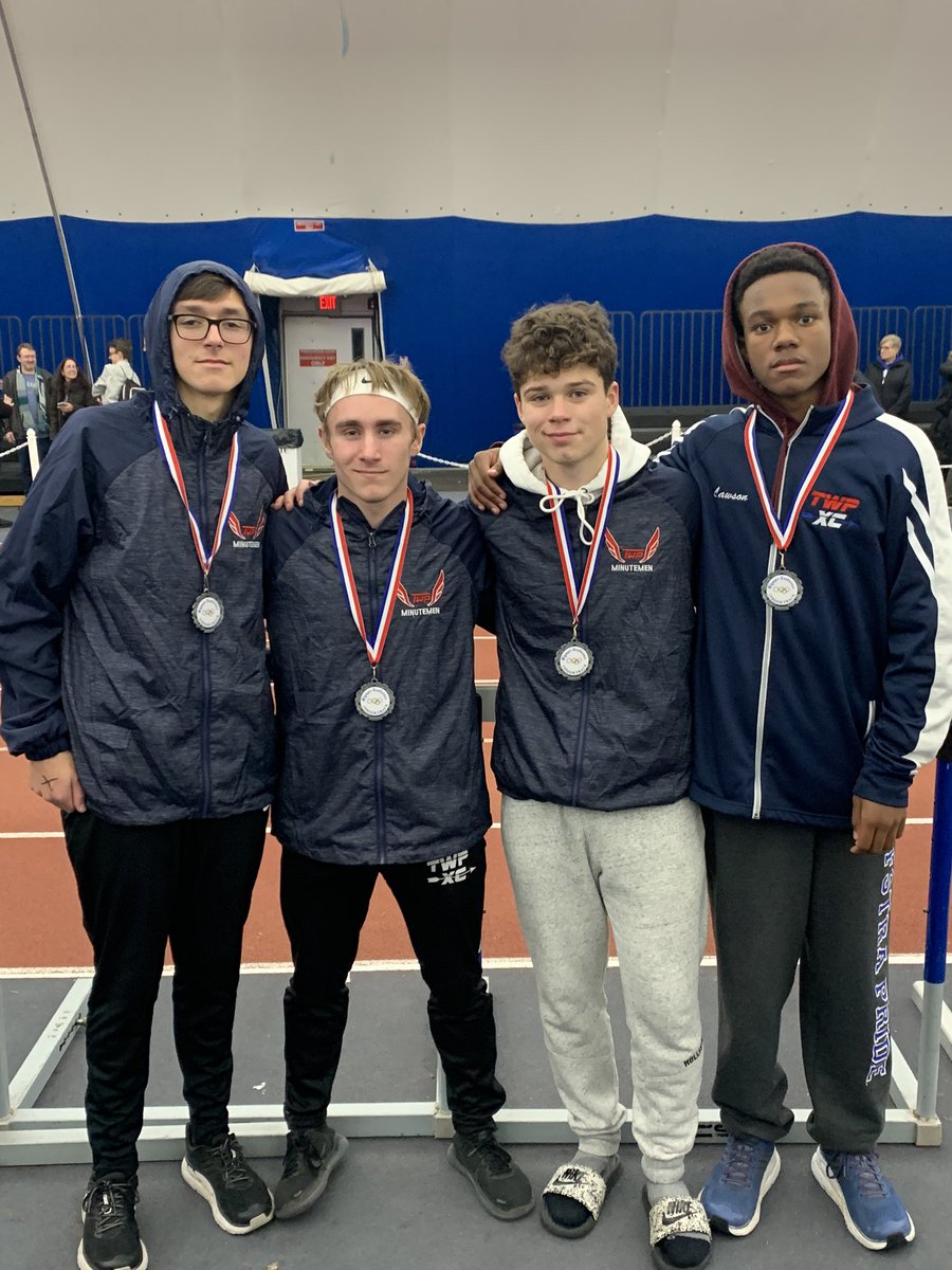 WTBoysTrack's tweet photo. Congratulations goes out to the team of Cole Kolodziej, Mike Dressner, Jayson Tuttle and Julian Lawson for finishing 🥈in the 4x400 Meter Relay @ yesterday’s Olympic Conference Meet in Toms River, NJ- Solid Job Guys! #TwpTrackPride #SpeedPowerDetermination 🏆 https://t.co/8CRedDwDKZ