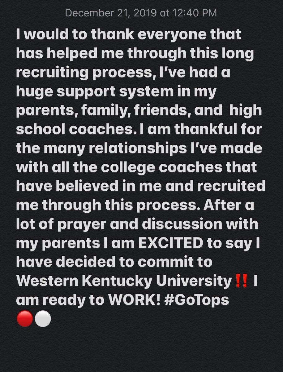 17dalsup's tweet photo. I am COMMITED to Western Kentucky University‼️ #GoTops 🔴⚪️ @WKUFootball 
Thank you 🙏 @Coach_Helton @Coach80Cj @CoachMoCrum @TBrownWKU @CoachGrantWKU!! https://t.co/3Wu5b5OjRg