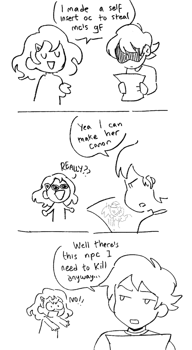 made a fancharacter for @charlie_497 's story and she already k*lled her ? 