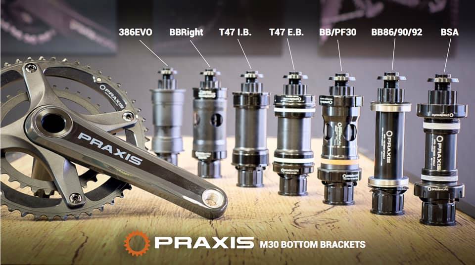 CharlieSrl's tweet photo. A bella immagine dai nostri amici di @PraxisWorks che mostra la emorne scelta di movimenti centrali che possono essere montanti con guarnitura Praxis. #justaddpraxis #charliesrl #praxiscycle https://t.co/LVrBJn2CZq