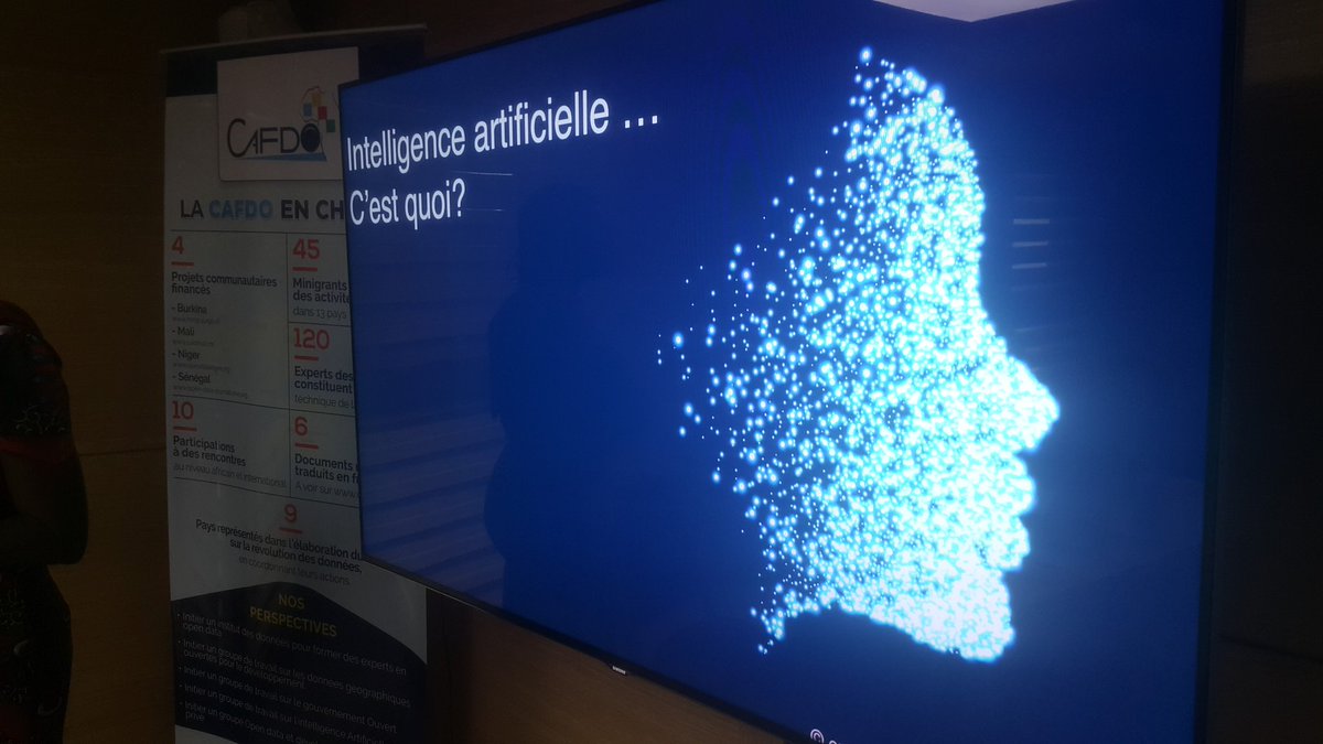 #CAFDO2019 : L'intelligence artificielle ... c'est quoi ? Cc <a href="/IDRC_CRDI/">IDRC | CRDI</a> <a href="/OvillageCi/">Ovillage</a> <a href="/Tamtam2donnees/">Tamtam Des Données</a> <a href="/mbakatre/">Malick TAPSOBA</a> <a href="/MalickLingani/">Malick LINGANI</a> <a href="/titinto_/">Teg-Wende I. TINTO</a> <a href="/nnenna/">Nnenna</a> <a href="/cyriacgbogou/">Cyriac G. Gbogou (Cyryky)</a> <a href="/webfoundation/">World Wide Web Foundation</a> <a href="/DCDJCI/">Des Chiffres et Des Jeunes</a> <a href="/godanSec/">GODAN Secretariat</a> <a href="/Fem_Data/">Open Data pour Elles</a> <a href="/OpenBurkina/">Open Burkina</a> <a href="/OpenDataBurkina/">Open Data BF</a> pic.x.com/YKmw4ELyuq