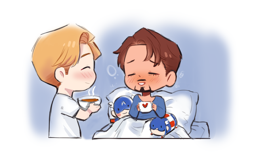 Suppiedoodles's tweet photo. Steve Taking Care of ill Tony doodle. Please Stay Safe and Warm Everyone❤️💙 #stony #superhusbands https://t.co/GZMJDoqBB2