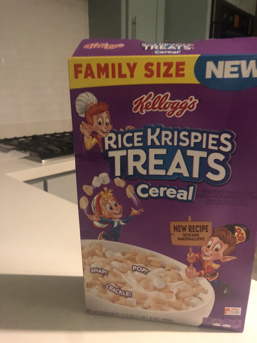 DJohnice's tweet photo. @KelloggsUS Tried the new Rice Krispies Treats cereal...Took me 20 minutes to pick out the not-food-scented pellets (“marshmallows“) so I could choke down scented styrofoam and milk. #FAIL #BringBacktheClassic https://t.co/CTIt4jJrLc