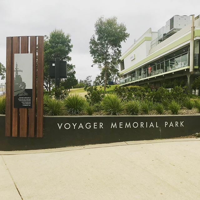 WadeaboutBlog's tweet photo. Bit of an accidental discovery today. 
Temps are 22-23 degrees down here in Huskie but we stumbled upon the HMAS Voyager memorial. My grandfather M.A. Bonett was onboard the Voyager the night she crossed into the path of the carrier HMAS Melbourne where she was performing “r… https://t.co/gXngzwXjjR