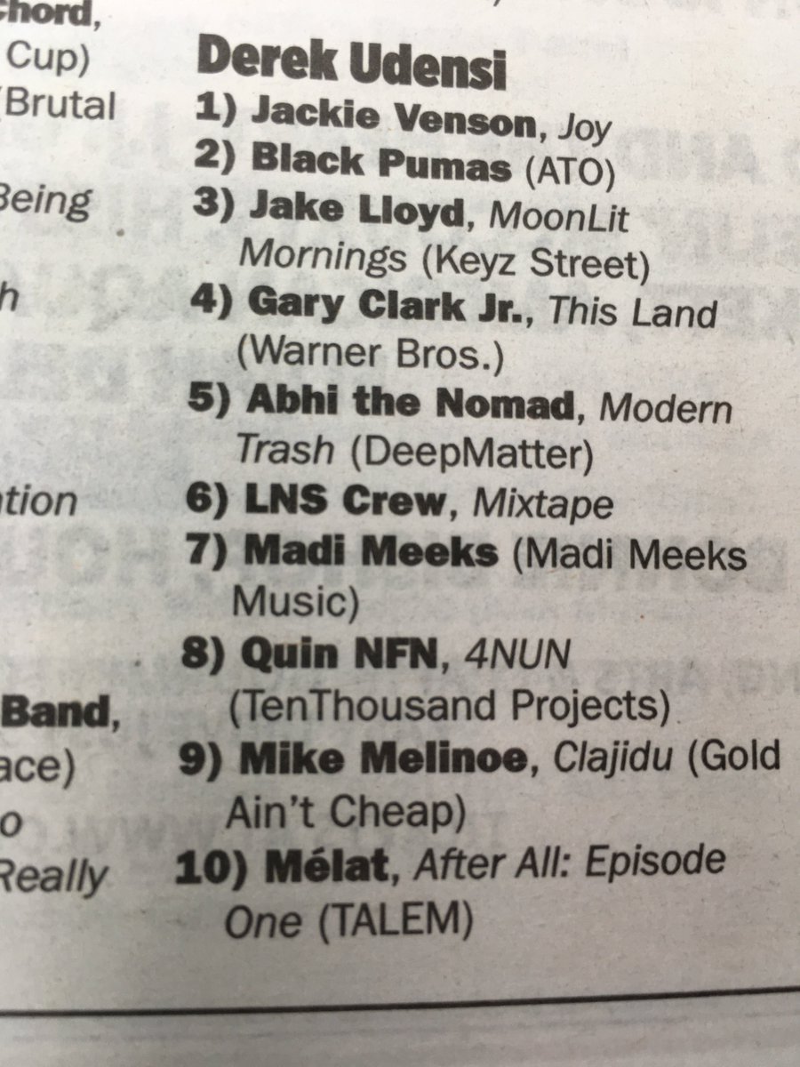 Madi Meeks (@themadimeeks) on Twitter photo genuinely, I am thankful and honored to be on Derek Udensi’s Top 10 Local Albums in the <a href="/AustinChronicle/">Austin Chronicle</a> this year :) thank you so much Derek! genuinely, I am thankful and honored to be on Derek Udensi’s Top 10 Local Albums in the <a href="/AustinChronicle/">Austin Chronicle</a> this year :) thank you so much Derek!