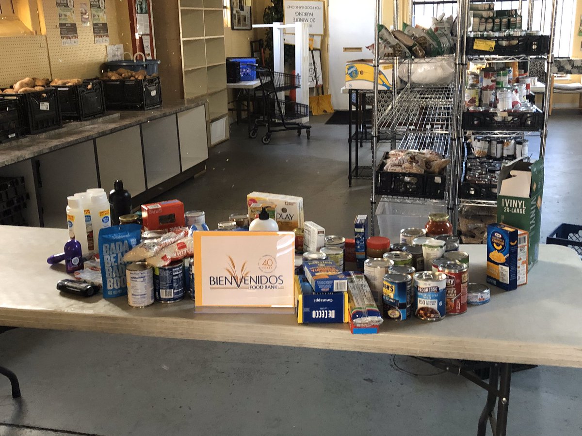 apardee's tweet photo. Thanks to our generous Warren supporters who brought so many food bank items for Bienvenidos Food Bank to the debate watch party last Thursday! #DenverForWarren https://t.co/fMYPmuxgBV
