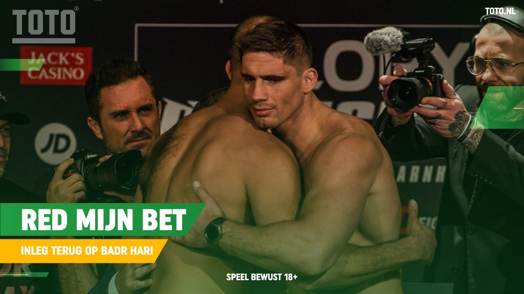 TOTO_NL's tweet photo. #Redmijnbet 🙏
Door de onverwachte blessure van Badr Hari, krijgt iedereen die ingezet heeft op #TeamBadr zijn inleg terug 💚.
❗️Dit geldt helaas niet voor de inzet op ronde 1 & 2, deze waren al gespeeld.
#ricovsbadr https://t.co/BXd37HQzPJ