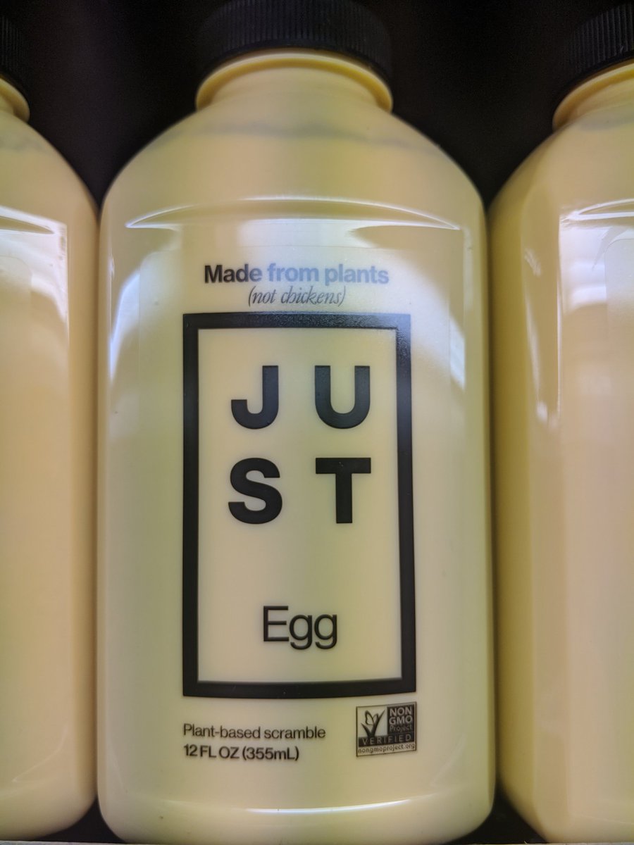zac1morris's tweet photo. JUST egg with no egg??? That's JUST bad marketing that makes no sense. #eggenvy #soylenteggs #howdoyoulikeyouryellowliquid #veganshit #veganfood https://t.co/rQRiqnP4rr