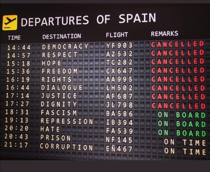 josandresperera's tweet photo. Molts espanyols volen ara marxar d'Europa perquè no entenen que el que està passant és el final del règim del 78, potser d'Espanya i tot
#SpainIsAFascistStat Visca #Catalunya lliure #TAKNARA TEL'LA #Canarias libre https://t.co/DhqPK2cVYh