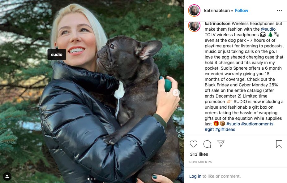 UDontDisclose's tweet photo. .@katrinaolson DID NOT disclose #ad #sponsored post for @sudiosweden #sudiomoments #sudio. As per @AdStandardsCan @CompBureau guidelines, #gift is not disclosure. #influencerfraud https://t.co/kl7LwTd4ME https://t.co/TzCFy0TV2w