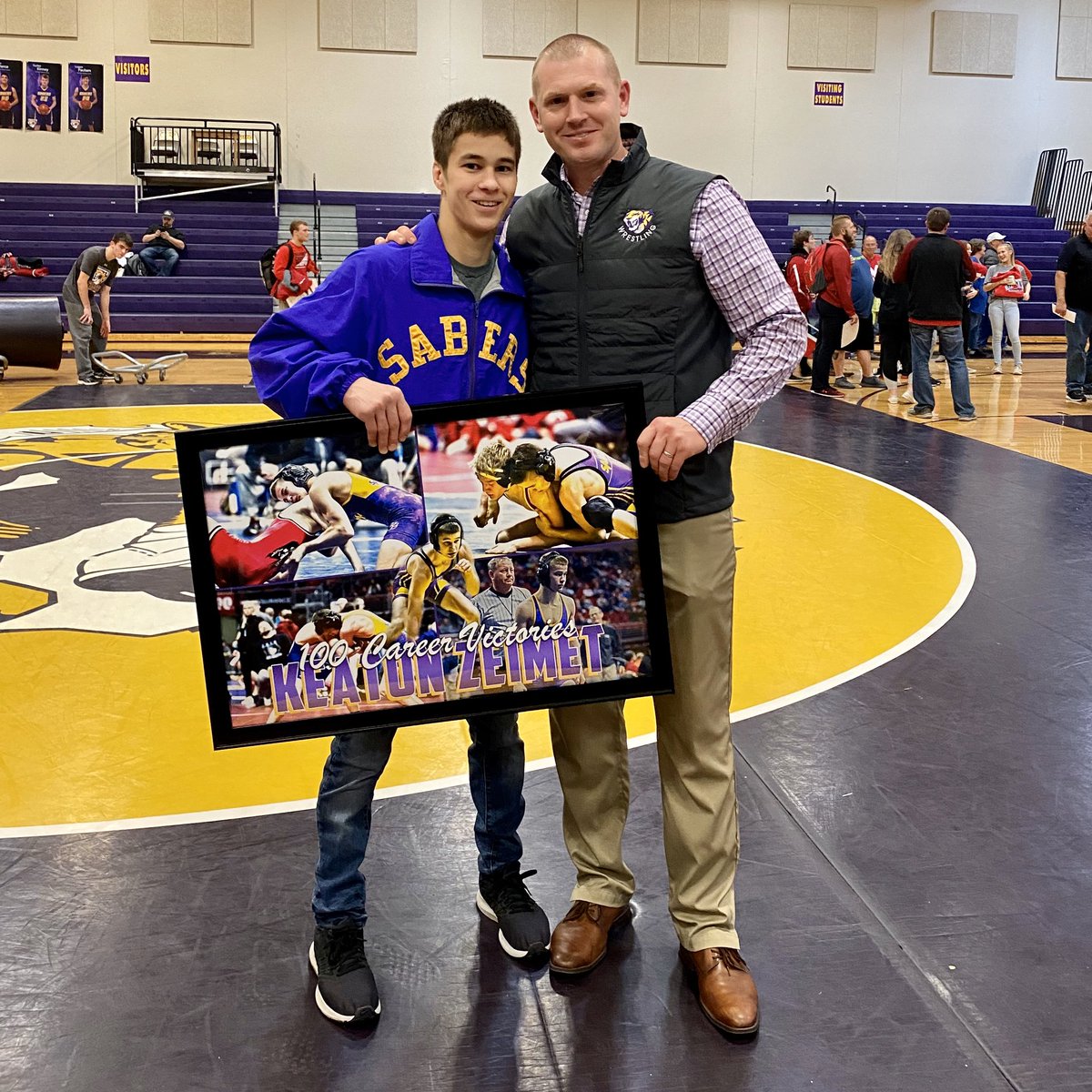 SabersWR's tweet photo. Congratulations to Keaton Zeimet on his 100th career victory today! He becomes only the 12th Saber to achieve this milestone! https://t.co/rWFrFlAC9Z