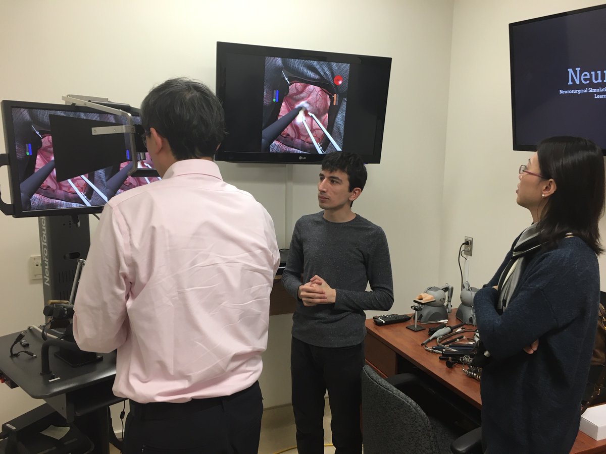 RFDelMaestro's tweet photo. @AI_SimCentre welcomed Dr. Zhou Dabiao and his wife from Beijing Tiantan Hospital. Lots of virtual reality brain and spine surgery powered by AI to experience. https://t.co/Vy2H5mmgNu