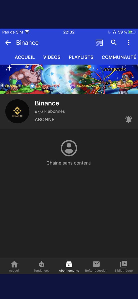 SussucreYT's tweet photo. ⚠️ Je compte sur vous pour RT un maximum svp ⚠️ 
Une vague de hack de chaîne YouTube est en cours par @binance , la mienne a été hacké, celle d’un espagnole aussi . 
Je n’ai aucune reponse de @TeamYouTube @YTCreateurs  . ( seulement mon network qui m’aide ) 

Faites tourner svp https://t.co/lxZD9PgWol
