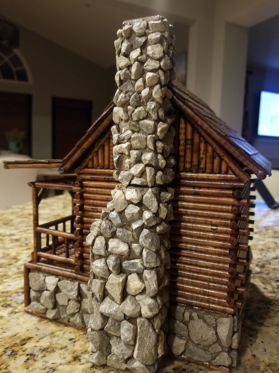 rabiasquared's tweet photo. Today I received these exquisitely hand made gifts from Greg Lance, the innocent defendant from our most recent @Undisclosedpod season. He made this tiny perfect log cabin and momento box using tightly rolled newspaper dipped in coffee mixed with glue. My heart runneth over. https://t.co/oyllSzJoWu