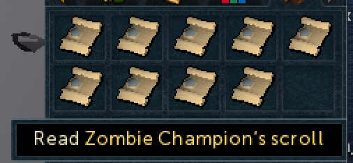 sukker jeans haj 1th on Twitter: "Hello, This is my collection of Zombie Champion's Scrolls  from ED3. Bye. (Any chance these could stop dropping once you have the  Champion of Champions title? thxxx) #runescape #runescape3 #