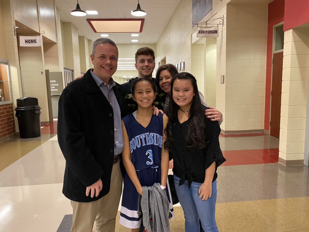 jason_morris_sc's tweet photo. #moneymack, her team and most devoted fans. JV Runner up in the Upstate Christmas Tournament. #scssabres. https://t.co/BsQvMK2oDo