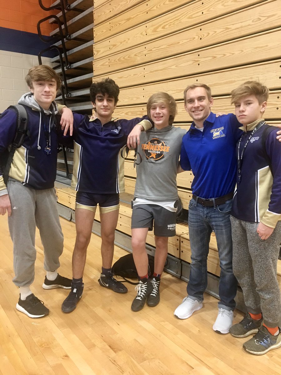 BWCTough's tweet photo. Great day for Brentwood Kids Wrestling. @ClarkVaughn8 #Champion, Durham Donelson #Champion, Arash Yazdani #RunnerUp, Bo Donnelly #3rd, Coach Blake Thomas. Great job Fellas. https://t.co/CwIDyvodT6