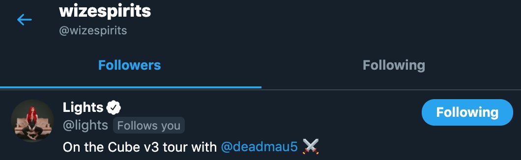 we're officially on twitter and our first follower is <a href="/lights/">Lights</a> 
i'd say we're killin it