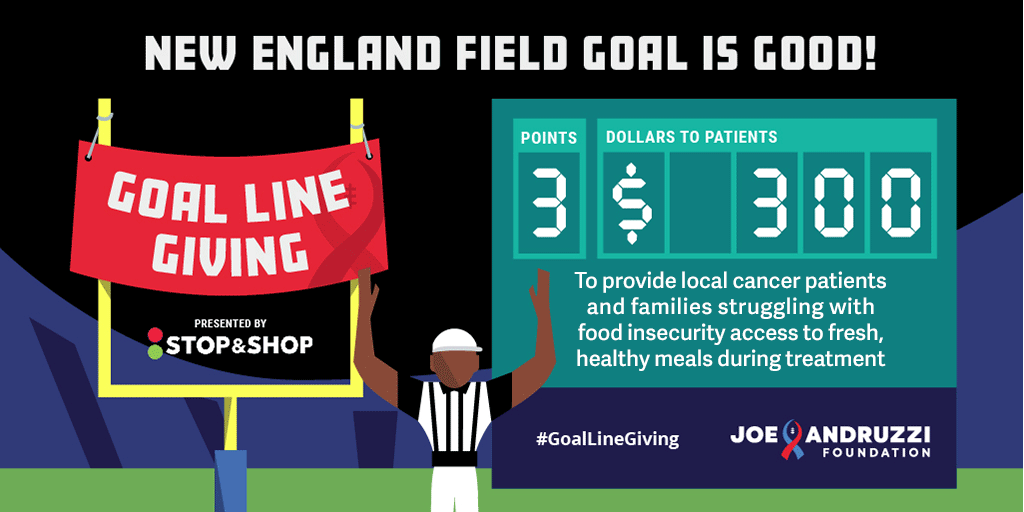 joeandruzzifndn's tweet photo. Folk's 51-yard field goal is GOOD!
That means @StopandShop will donate another $300 to JAF to provide local cancer patients and families struggling with food insecurity access to fresh, healthy meals during treatment.
#GoPats 13
#GoBills 10
#GoalLineGiving https://t.co/zRqwutEpor