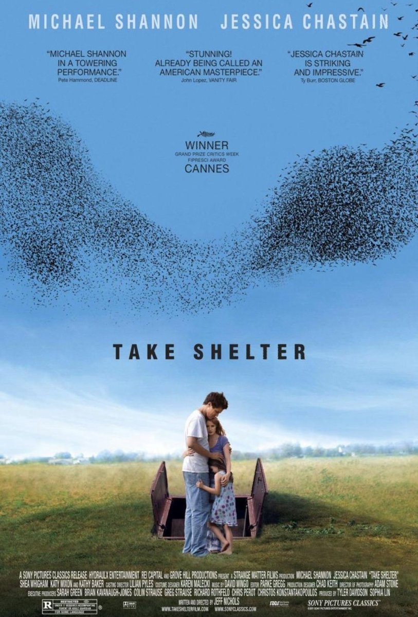 🎬 'Take Shelter' (2011)
Directed by #JeffNichols
Starring: #MichaelShannon, #JessicaChastain, #SheaWhigham, #KatyMixon, #KathyBaker #LisaGayHamilton 

🎬 Trailer →  youtu.be/hOEpLGnjdaU
