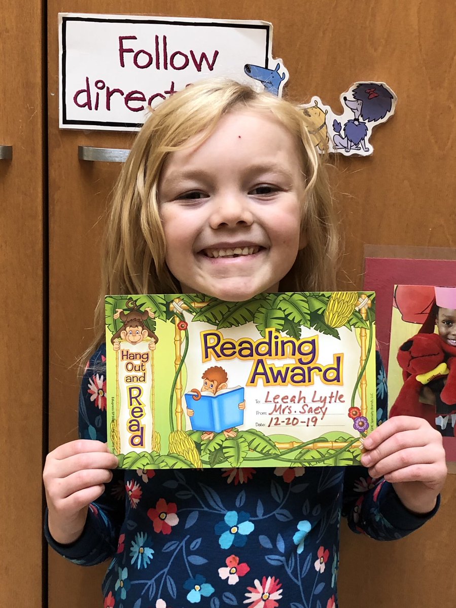 LauraSaey's tweet photo. Another “Top Banana!” She is so excited and has worked so hard to name all the letters and make each letter’s sound! #wearesteele https://t.co/iQDtCyLnrS