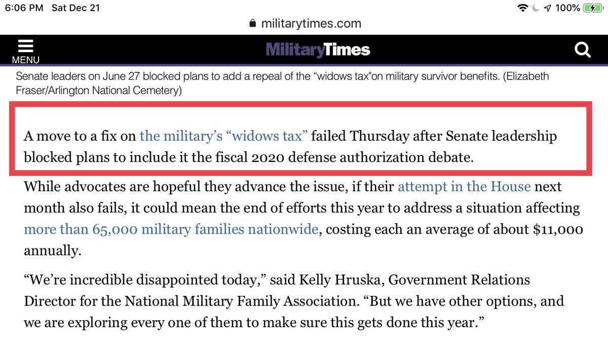 davegreenidge57's tweet photo. @SenatorCollins This is really two separate problems presented as being one. The oldest was SSI survivors and health benefits for children. Those benefits can offset other compensation from the military or VA to the surviving spouse. The #WidowsTax the GOP caused in 2017, so two separate issues. https://t.co/AbgenVr2eJ