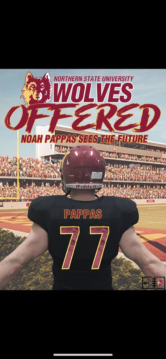 Noah_Pappas77's tweet image. Blessed to announce that I have received an offer from Northern state university #wolves