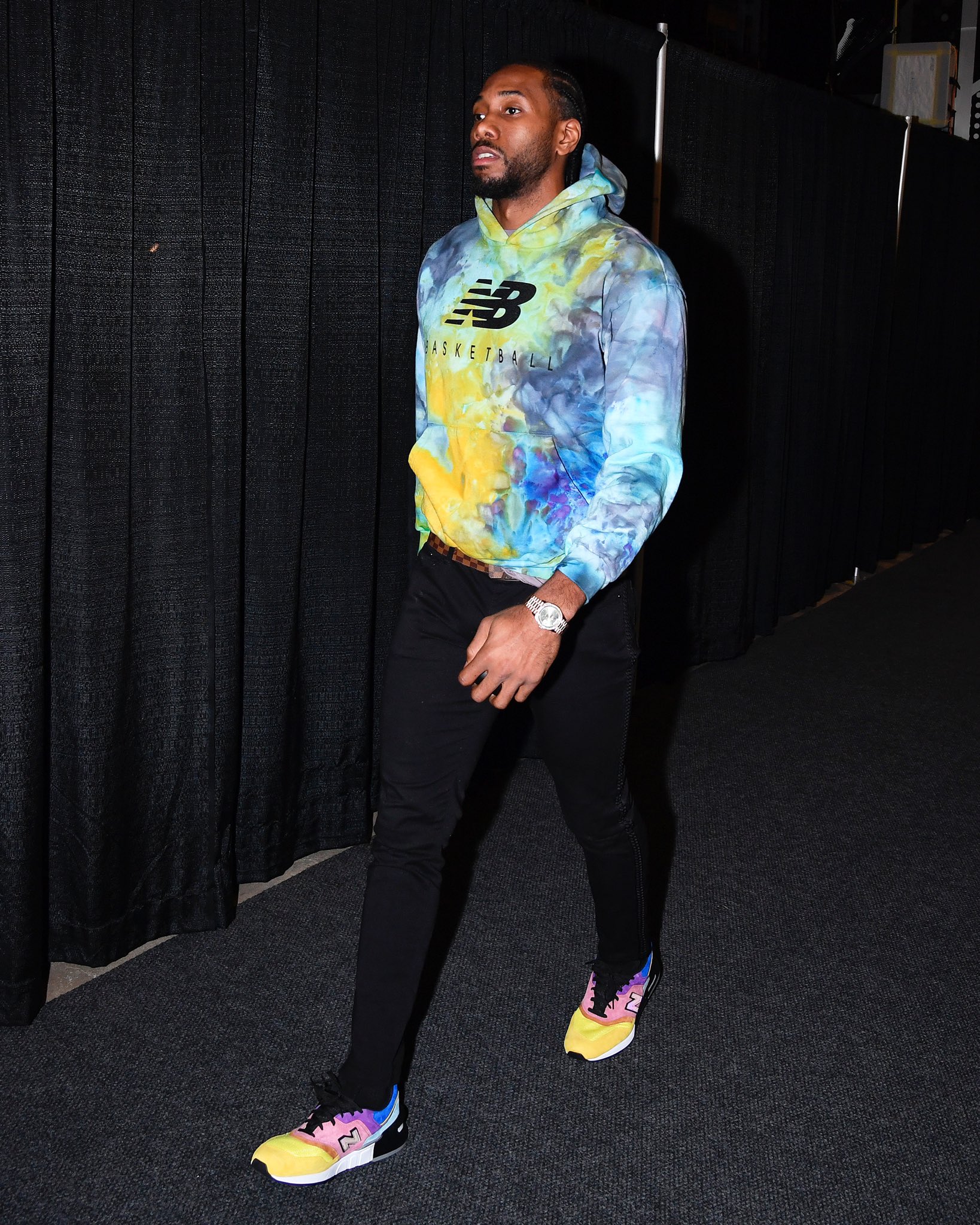 Complex Sneakers X Tie Dye Kawhi in the Baited New Balance 997S. loganrielyphoto https t MaanxSqAqE X