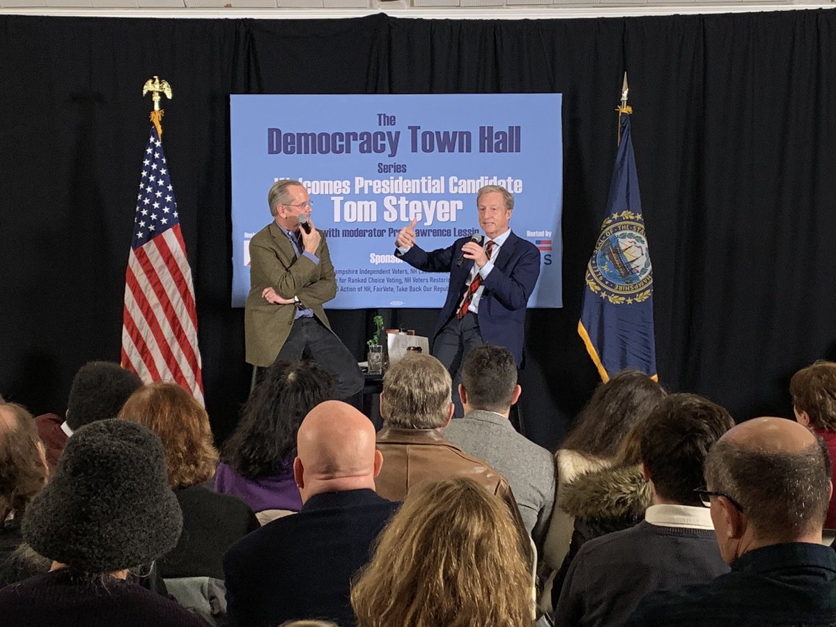 OpenDemocracyNH's tweet image. Talking about a democracy and campaign finance reform with @TomSteyer #FixDemocracyFirst