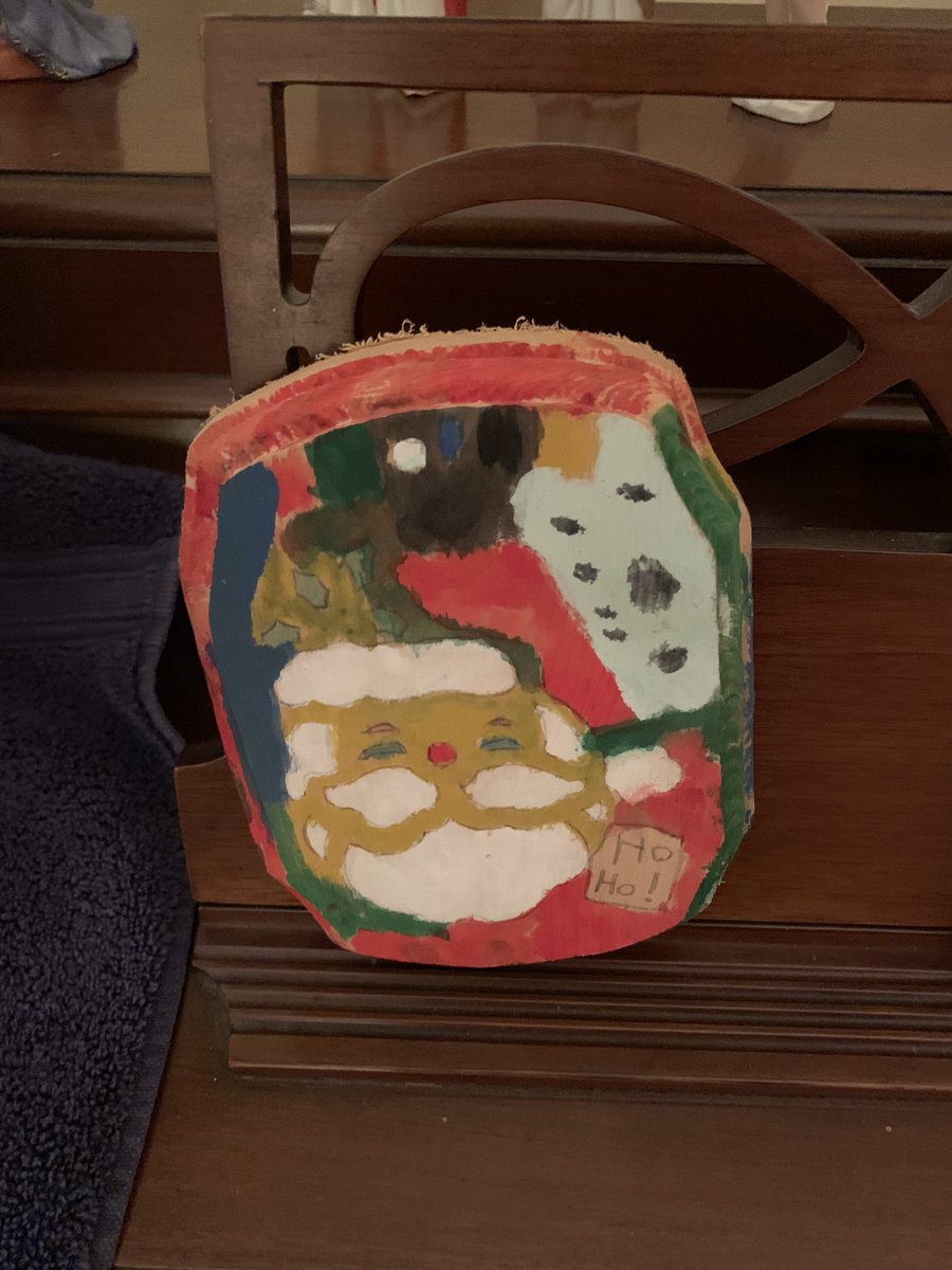 Santa plaque: made by me as a child