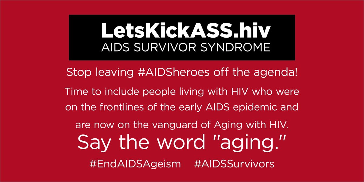 HIV and Aging (@aidssurvivors) on Twitter photo Stop leaving #AIDSheroes off the agenda!
Time to include people living with HIV who were on the frontlines of the early AIDS epidemic and are now on the vanguard of Aging with HIV.Say the word "aging." #EndAIDSAgeism #AIDSSurvivors
<a href="/EndAIDS2030/">End AIDS Coalition</a> <a href="/AIDS_United/">AIDS United</a> <a href="/GMHC/">GMHC</a> <a href="/LambdaLegal/">Lambda Legal</a> Stop leaving #AIDSheroes off the agenda!
Time to include people living with HIV who were on the frontlines of the early AIDS epidemic and are now on the vanguard of Aging with HIV.Say the word "aging." #EndAIDSAgeism #AIDSSurvivors
<a href="/EndAIDS2030/">End AIDS Coalition</a> <a href="/AIDS_United/">AIDS United</a> <a href="/GMHC/">GMHC</a> <a href="/LambdaLegal/">Lambda Legal</a>