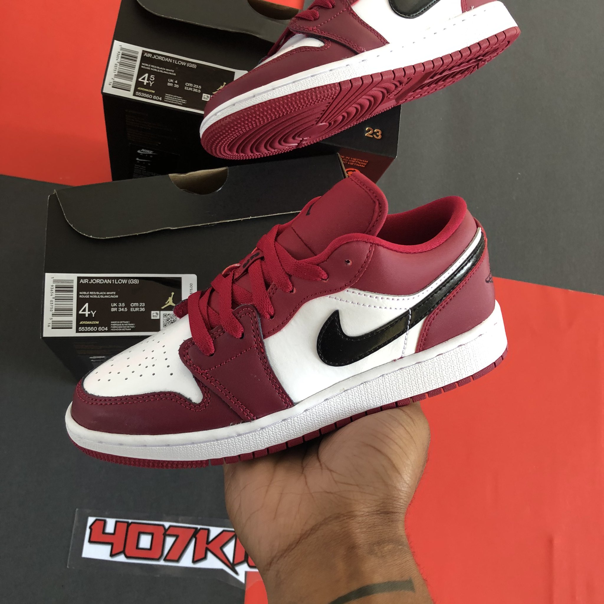 air jordan 1 low gs noble red