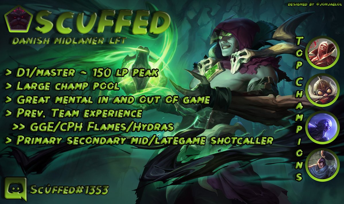 I am now officially LFT for the upcoming split, and insanely motivated.

References: <a href="/CoachTrapLOL/">Coach Trap</a> <a href="/SwagnarosLoL/">Swag</a> <a href="/Sebal1p/">Seb</a>  <a href="/Valentine__LoL/">Valentine</a> <a href="/Veigar_v2/">Veigarv2</a> 

placing 2nd in the <a href="/redbull/">Red Bull</a> 1v1 tourny is irrelevant now prob. 

Contact me through twitter DM's or Discord, 

Likes &amp; Rt's = ❤️