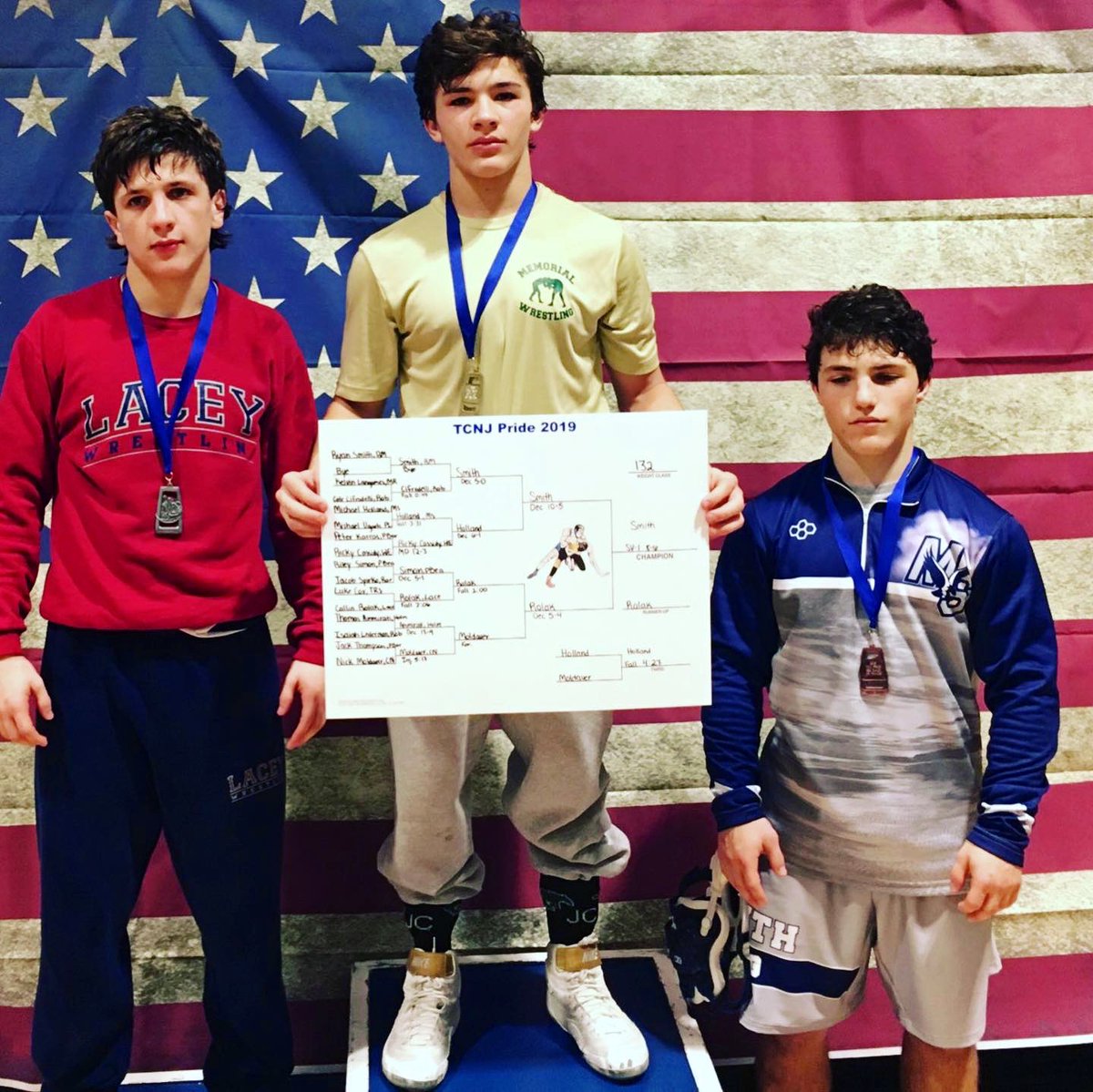 MiddSouthWRESTL's tweet photo. Great TEAM effort today!
Guys wrestled TOUGH!
Congrats to Sr Capt Mike Holland placing 3rd & Congrats to Frosh runner-up Jack Zaleski!!
Thank you Parents, Alumni, Staff, & Coaches for running a LOADED & AWESOME TCNJ PRIDE TOURNAMENT!!!
#mtpspride
#tcnjpride
#eaglesontherise https://t.co/a0cOwZqnMO