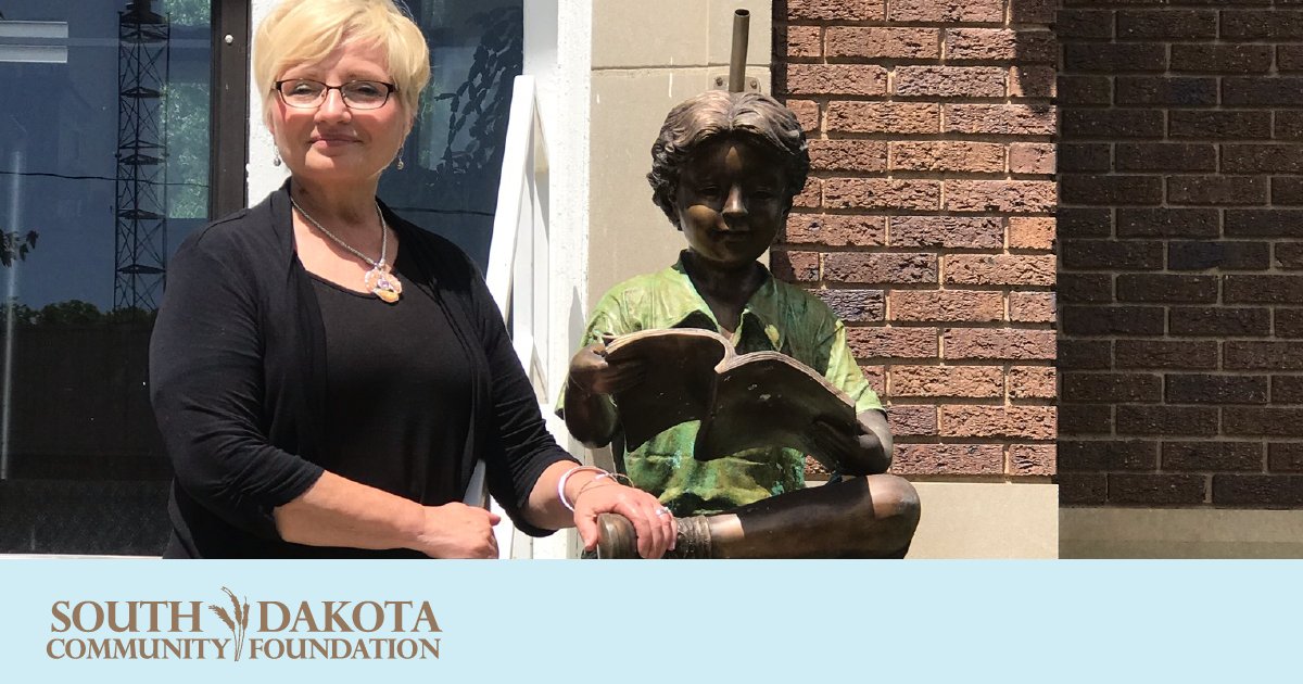 Tyndall Community Foundation provided a grant to the library for the pictured statue, recognizing the centennial of the library. #StrongerTyndall #StrongerSouthDakota

Commemorating achievements builds history. Make a difference in your community: bit.ly/2W4eFvg