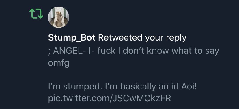 ; I— ALL BECAUSE I SAID THE WORD STUMPED?!

I JUST LEGIT CLOWNED MYSELF