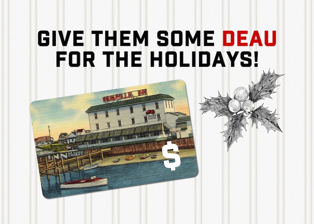 DeauvilleInn's tweet photo. Last minute gift cards available in any denomination you would like.  🎄 Call to get some today! If you would like them before the holiday, swing down to the Deauville!!  🙌 https://t.co/nVieLsR77S