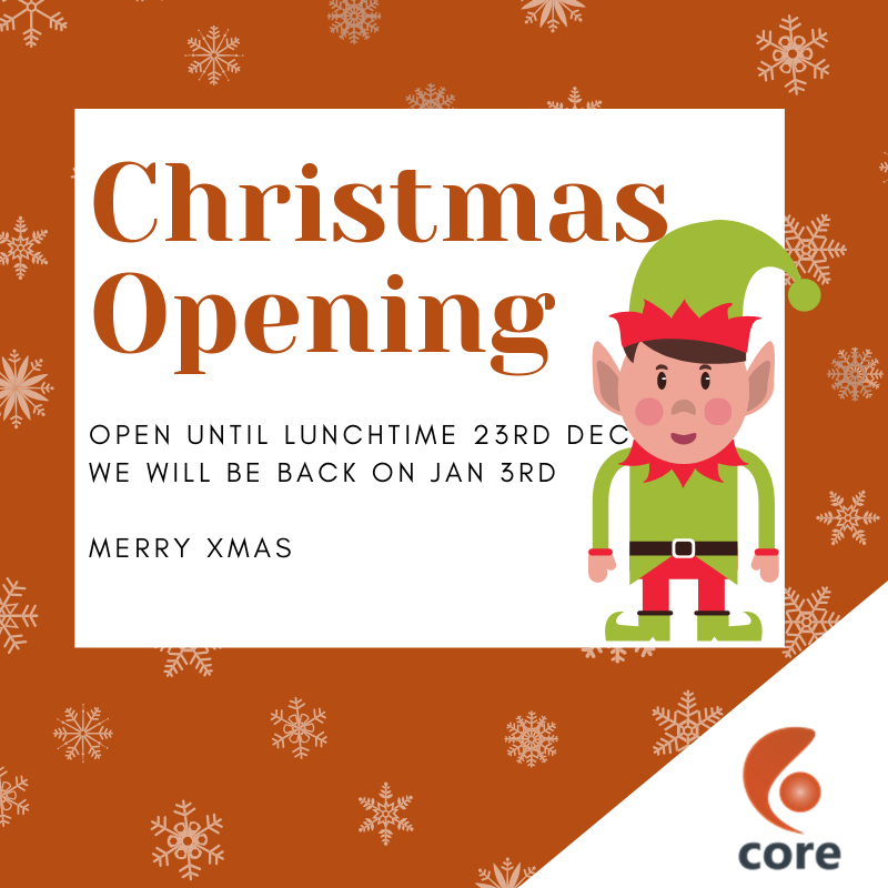 coregroupltd's tweet photo. Day 3 - Christmas Opening Hours

We are open until lunchtime on 23rd Dec - returning after the festivities on Jan 3rd 9am.

Merry Christmas to all our customers past, present and future! ❄ https://t.co/8sZ6Nyc9hY