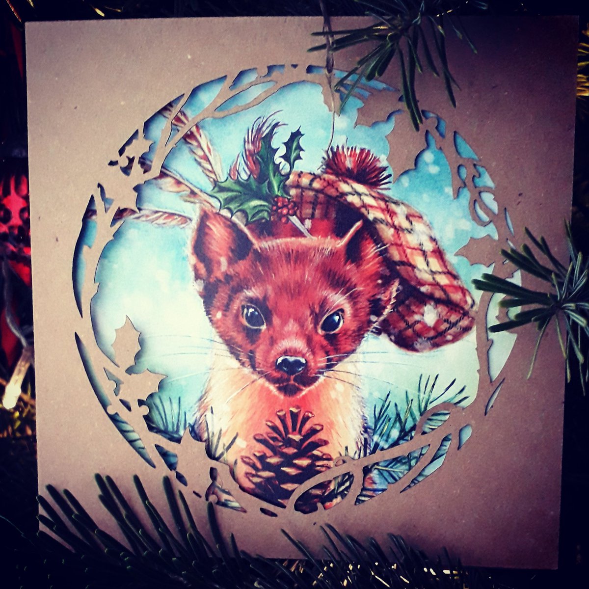 Happy Yuletide one and all ! #pinemartin #Solstice2019 #ChristmasCards #Watercolourpainting #yule2019