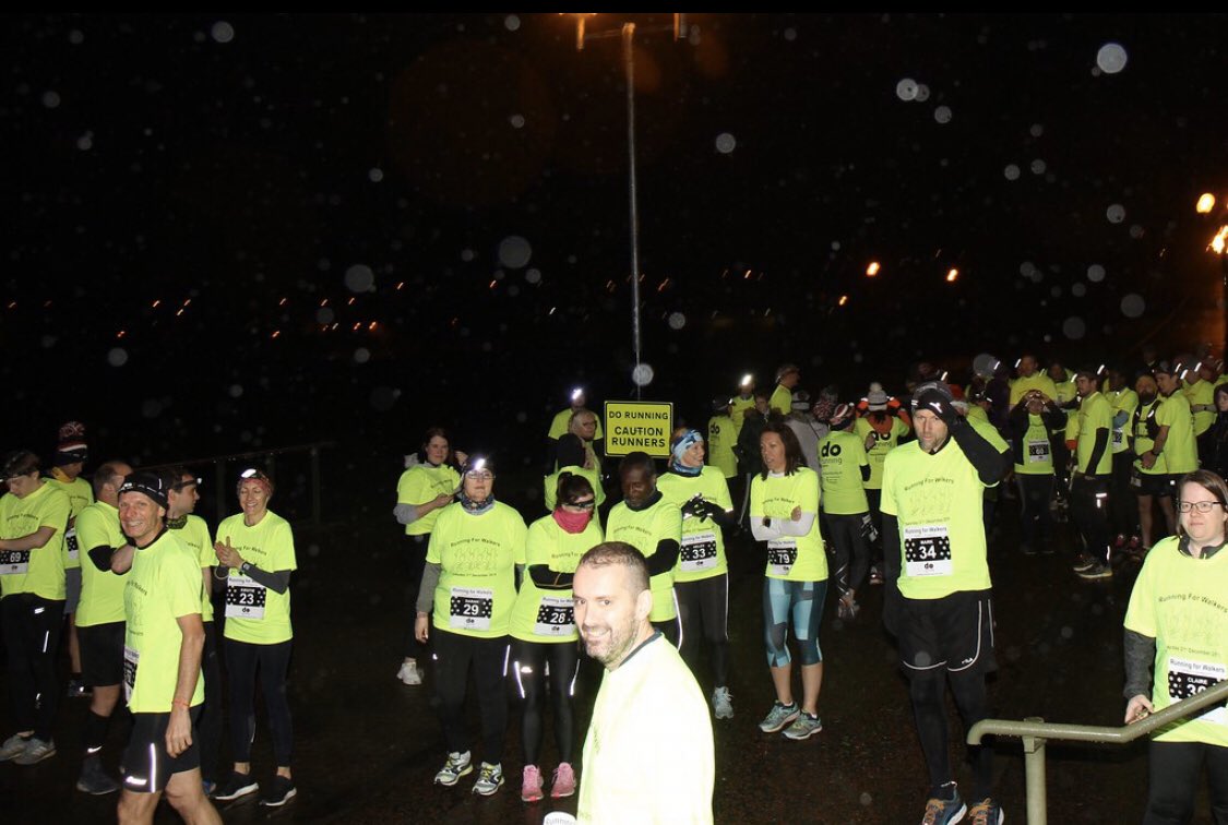 What. A. Night... so many thanks for helping us create a very unique and special occasion! 100 people ran or walked 5k at Midnight for @WalkersNotts homeless charity.  The amount of donated food and clothing was staggering. #runningforwalkers #nottingham #justDOingit #DOrunning