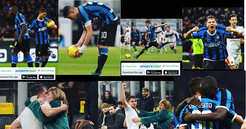 sportsthat's tweet photo. 17 year old Sebastiano Esposito scored his first ever Serie A goal after Lukaku let him take the penalty. He went on to celebrate his first Serie A goal with his Mom❤️
Many more to come❓
#InterGenoa #Esposito #Lukaku #Inter #SerieA
#SportsThat #ConnectingFans #DelightingFans https://t.co/llKrc3AGmQ