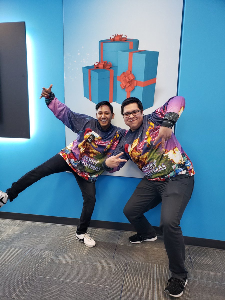 DanielleHimmel1's tweet photo. Holiday Sweater Saturday with the San Antonio Rd crew! All sweaters from my personal collection 😅#winterspiritweek #attemployee #lifeatatt #asmlife https://t.co/cFIn1Vhp7j