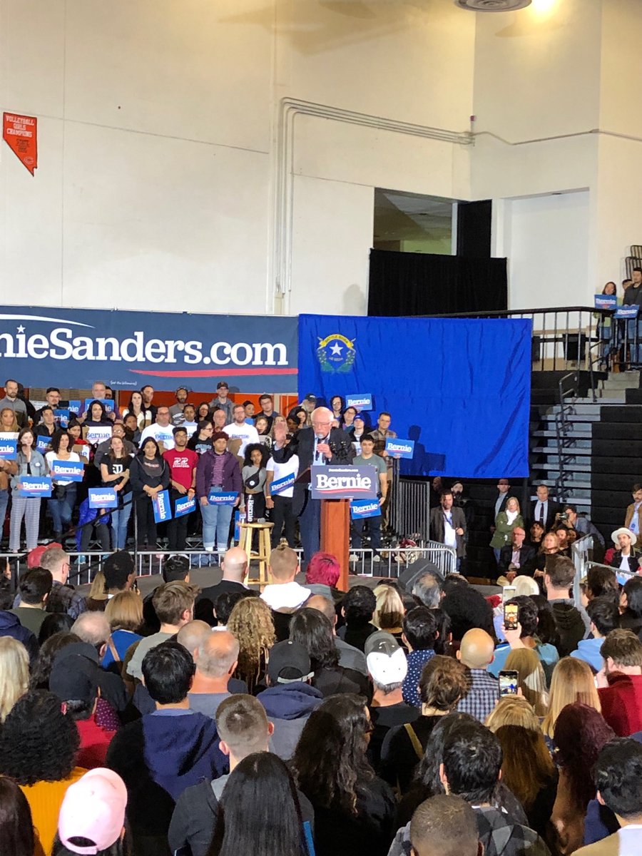 iamshakenbake's tweet photo. Bernie is going to be president- thousands of people here in attendance! #MSNBC #CNN can't block this movement!! #bernieinlasvegas #Bernie2020 #BernieBlackout https://t.co/4SQ9WYZgah