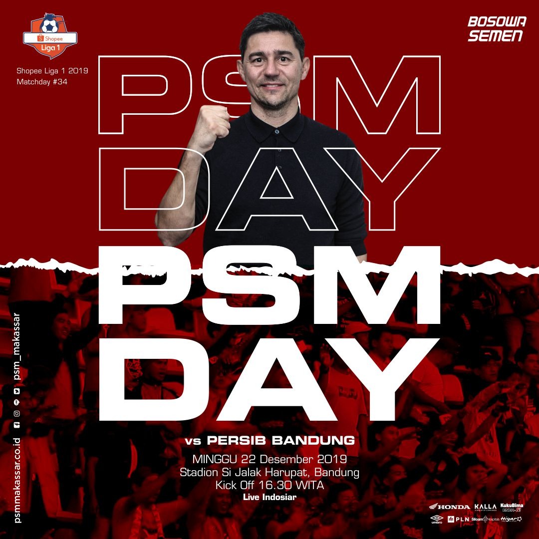 PSM_Makassar's tweet photo. #PSMday
Juku Eja dijamu Maung Bandung pada laga penutup #ShoopeLiga12019 sore ini. Jangan sampai lewatkan! Live di Indosiar.
#PSMarise #EwakoPSM #PersibvPSM https://t.co/Re1b6myUIi