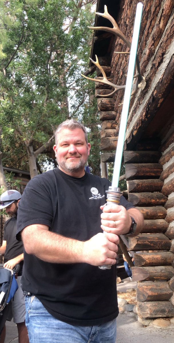 PongonKendall's tweet photo. My dad customized a lightsaber today at Disney and forgot how to act https://t.co/AKLwjbSuYL