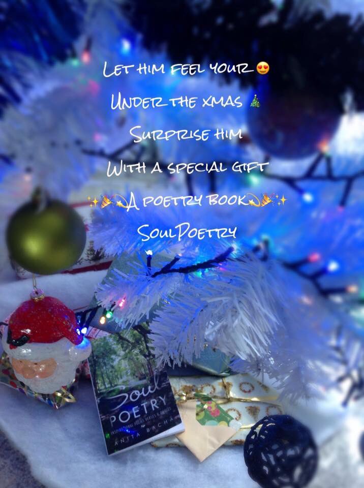 AnitaBacha's tweet photo. Let him feel your 😍
Under the Xmas 🎄
Surprise him 😳
With a Special gift 🎁
A Poetry Book
✨🎉💫SOUL POETRY 💫🎉✨
Available #bookstore #bookcourt #librairiepapyrus #lecoffeeeshop
#Kohinoorbookshop #mauritius
Online #barnesandnoble #amazonworldwide #partridgeindia https://t.co/gK43ibkZAb