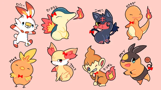 御三家のポケモンたちと電気タイプのポケモンたち\(^ω^ \Ξ/ ^ω^)/ 