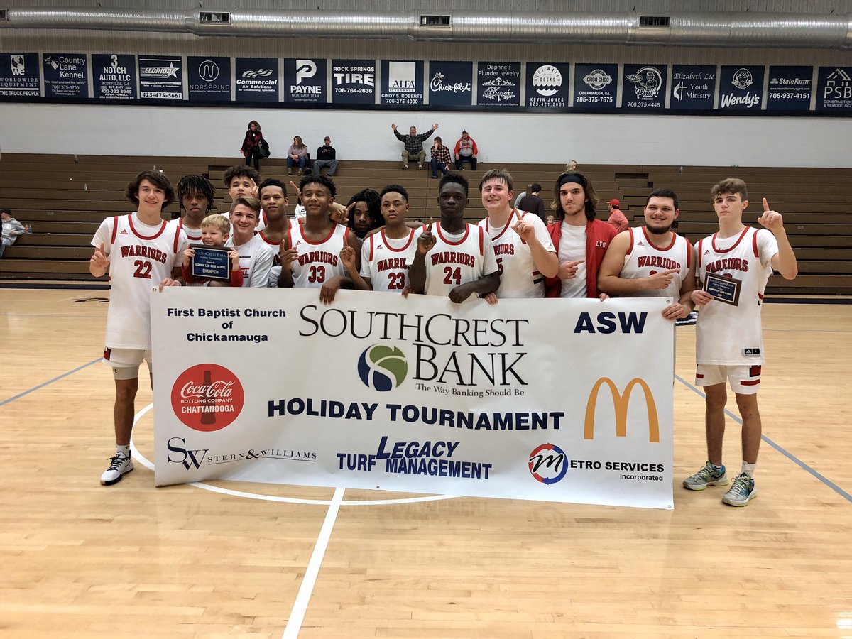 LFOBoysBBall's tweet photo. Huge win tonight to take 1st place in the Gordon Lee Christmas tournament!  Freshman @jmike2023 and @jacob_king24 earned All-Tournament honors. Freshman @BrentBowman2023 finished as the tournament MVP. https://t.co/UQYuDdfGkq